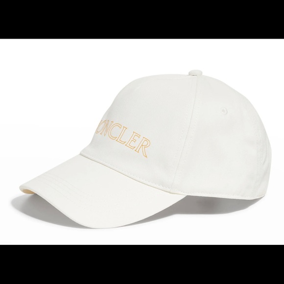 πMONCLERπ«π· Logo Hollow Text Ladies Baseball Cap β22- Natural/White- NW - Picture 2 of 12